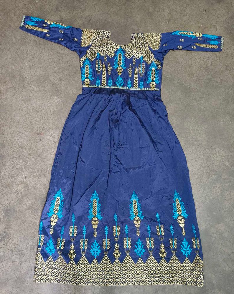 Navy Blue Embroidered Anarkali Gown