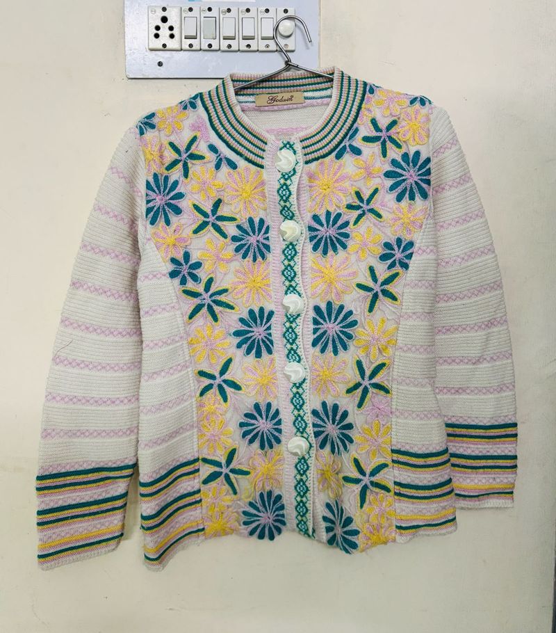 Floral Embroidered Cardigan