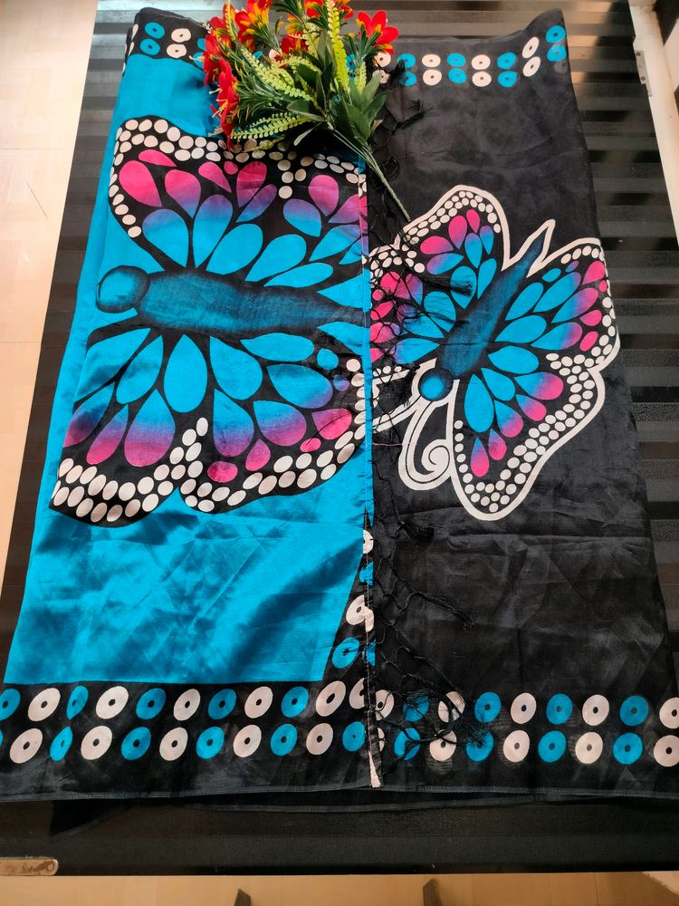 Digital Print Saree 🖤💙