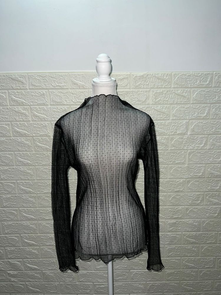 Black Sparkle Knit Top
