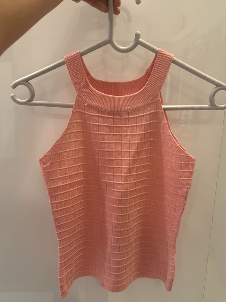 Peach Halter Neck Top