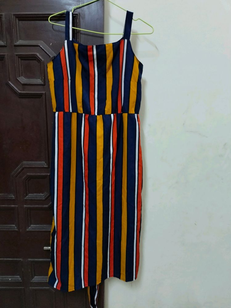 Strips Lining Coloured Dress