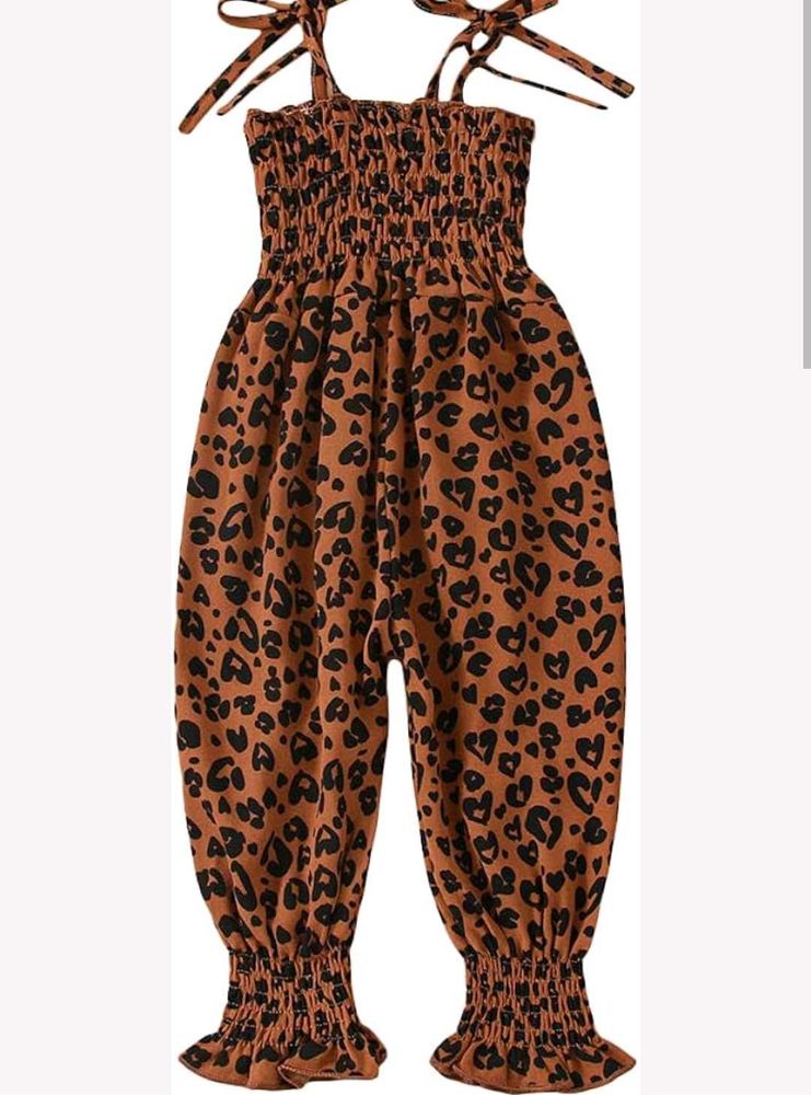 Leopard Heart Print Jumpsuit