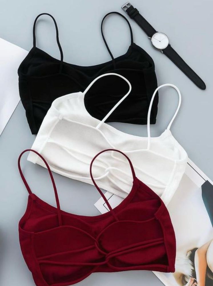Stylish Bralette Set - Black, White &amp; Red