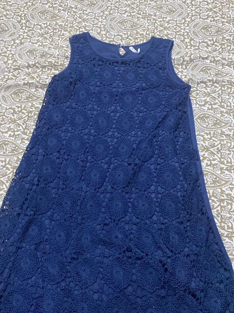 Navy Blue Lace Dress