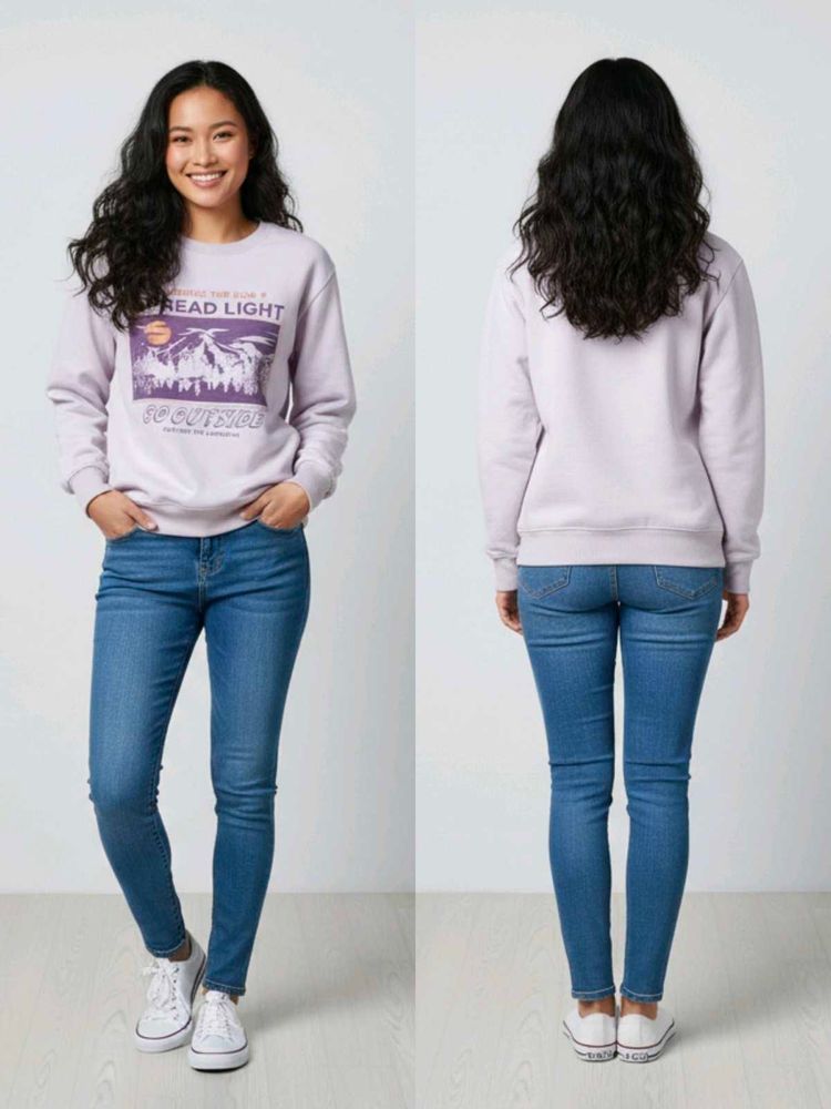 Cute Lavender Graphic Sweatshirt