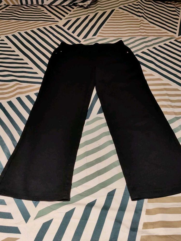 Girls Black Wide Leg Pants