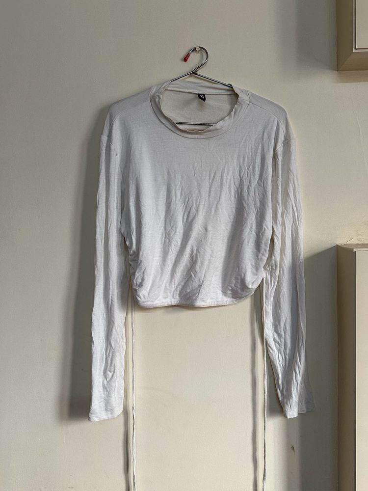 H&amp;M White Backtie Top