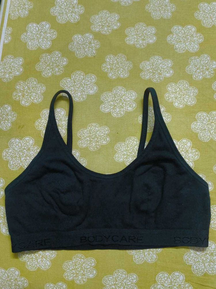 Black Branded Sports Bra