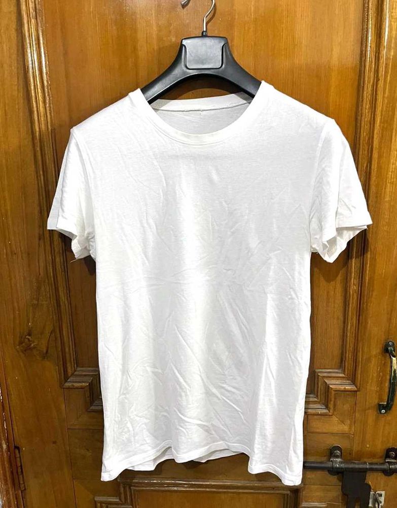 PLAIN WHITE 100% COTTON TSHIRT S(38)