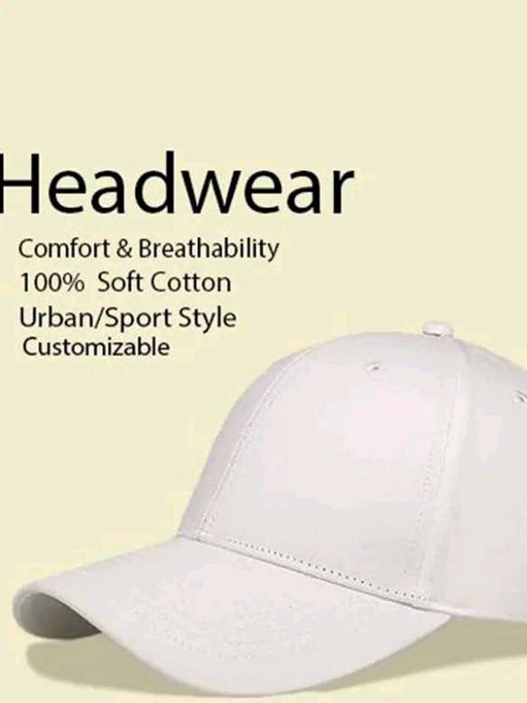 Plain White Baseball Cap