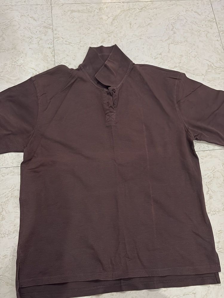 Dillinger Brown High Collar Polo Shirt
