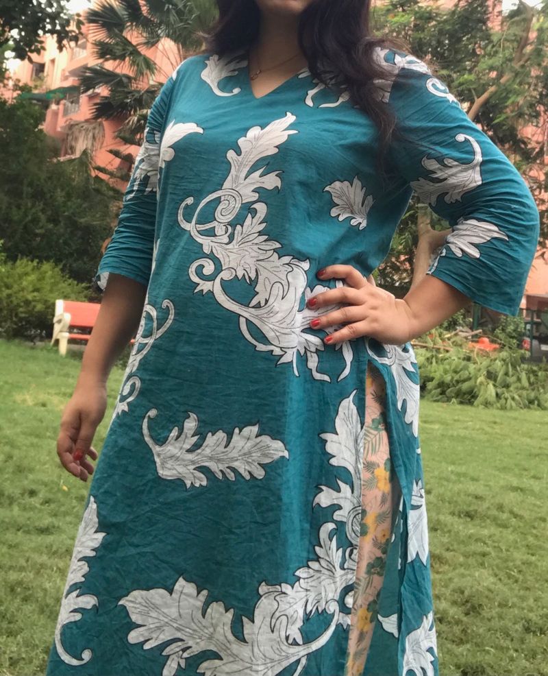 Robin Blue Leaf Kurta