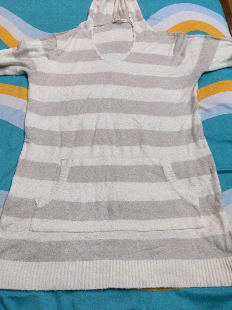 Striped Hoodie Top