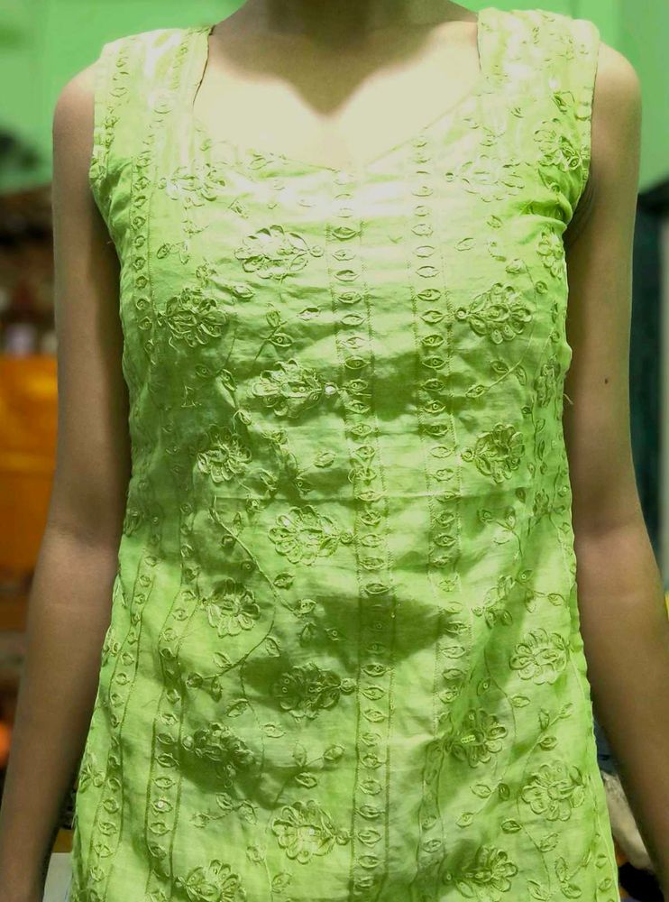 Beautiful Embroidery Kurti Green