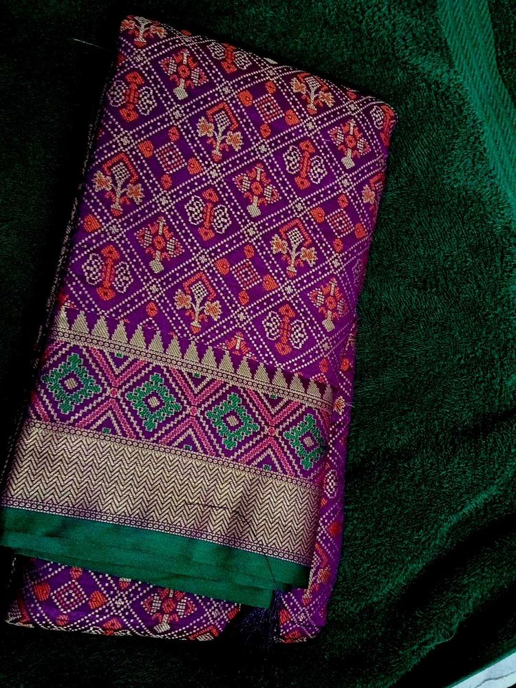Elegant Purple Patola Saree