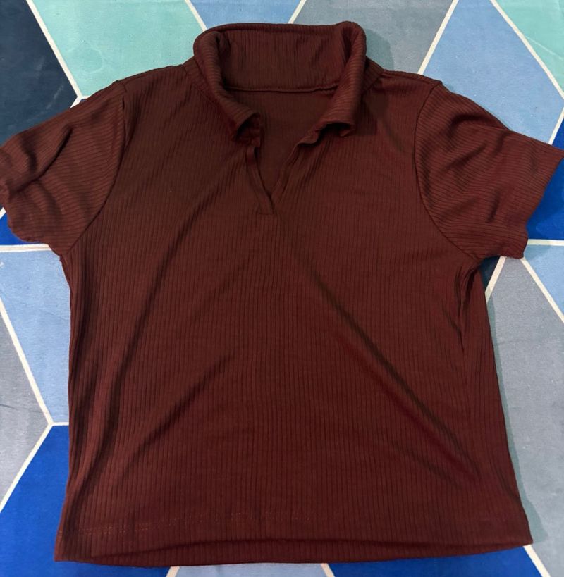 Maroon Polo Top