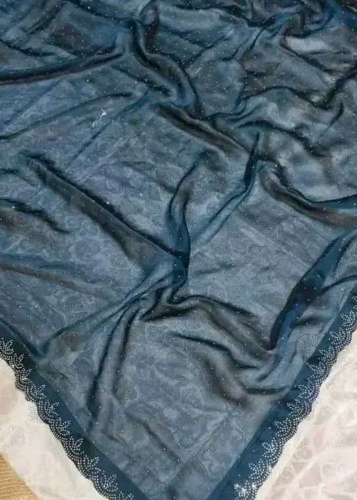 Elegant Blue Saree unstiched blouse