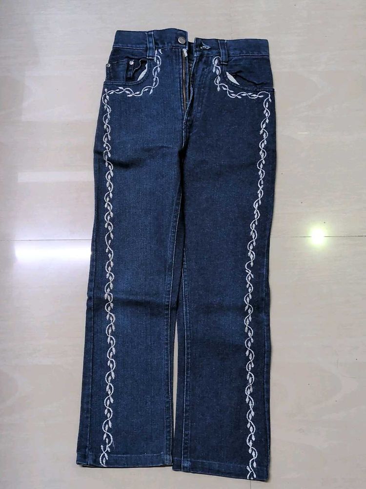 Embroidered Denim Jeans