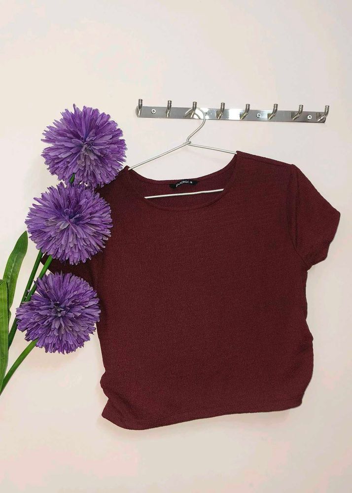 Burgundy Crop Top