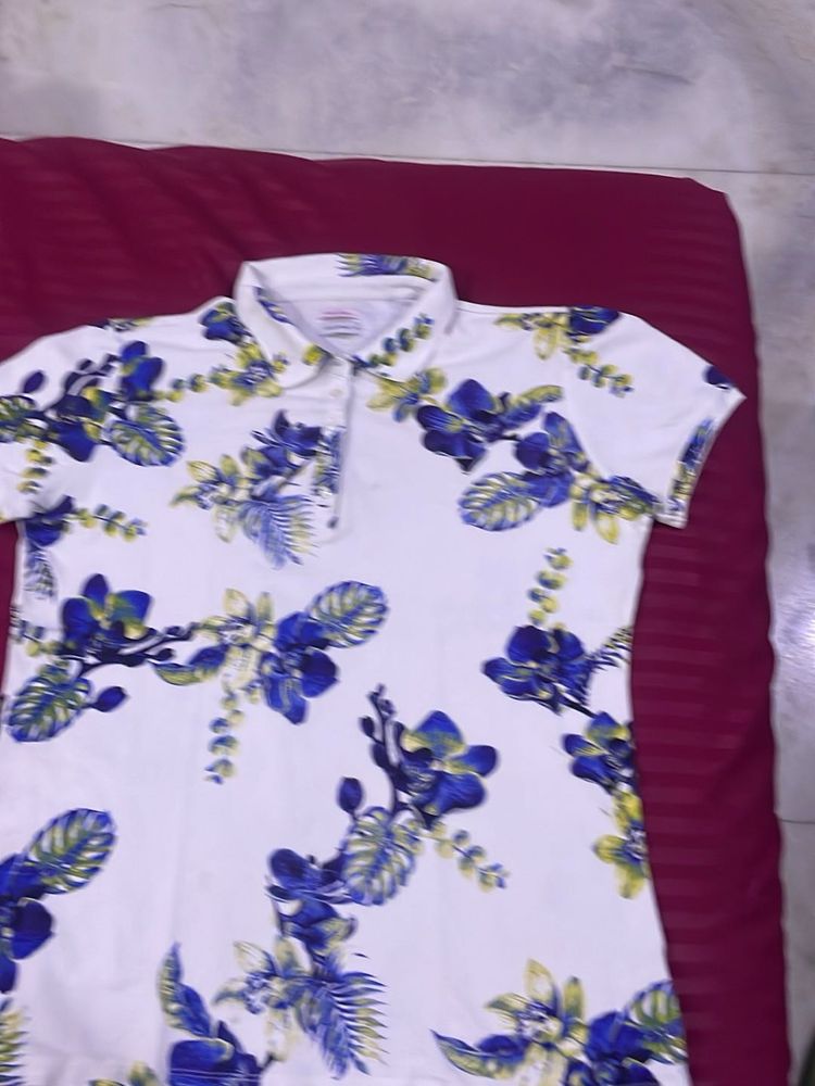 Floral Print Polo Shirt