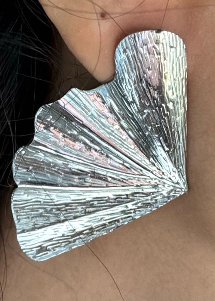 metallic Silver statement Earrings