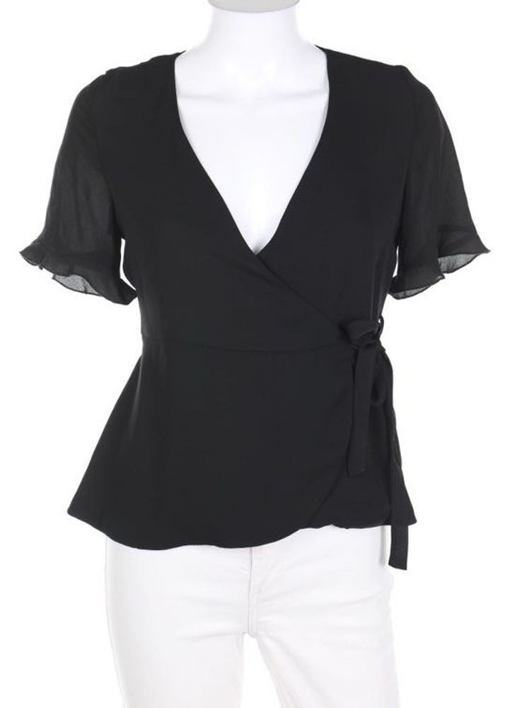 Zara Wrap Y2k  Blouse Top Black