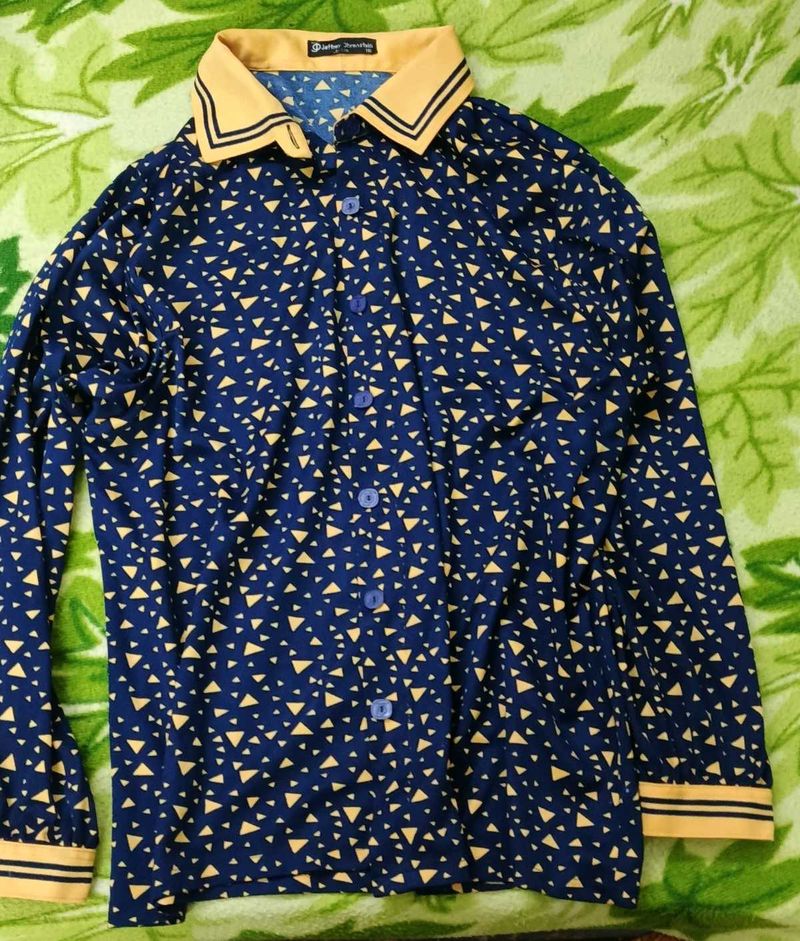 Retro Geometric Print Shirt