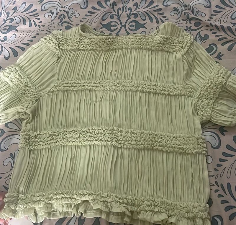 Green Textured Blouse/top