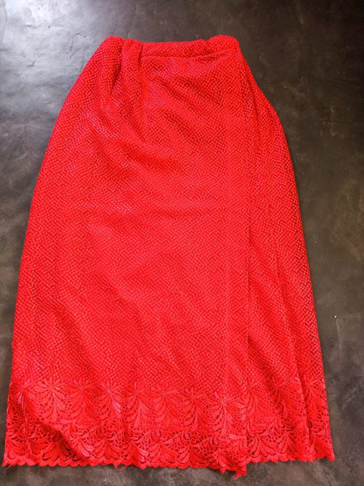 Red Lace Skirt