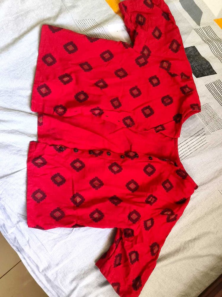 Red Printed Top