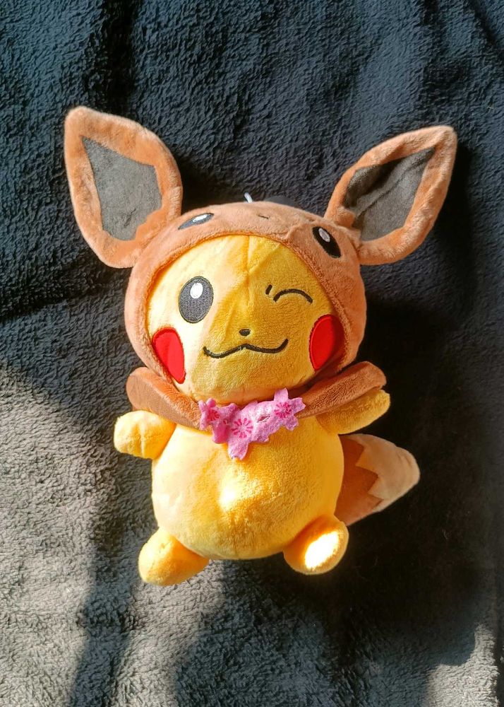 Pikachu Plush in Eevee Costume