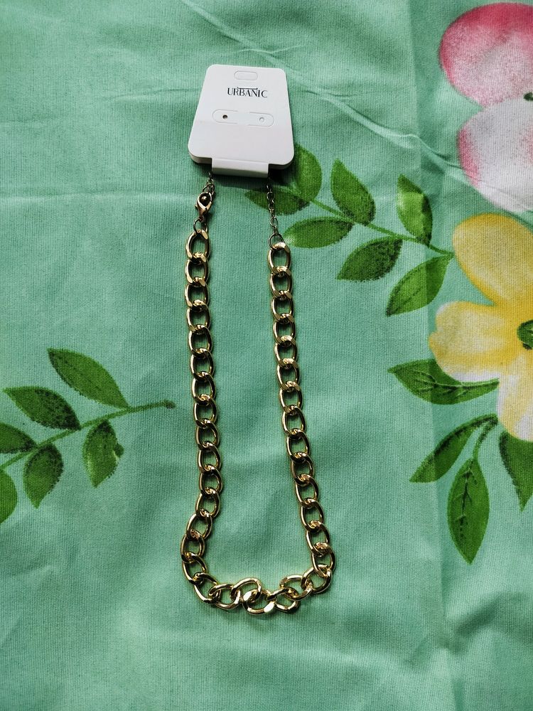 Urbanic Gold Chain And Earrings Combo