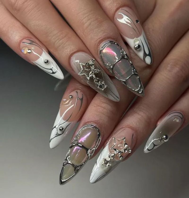 Geometric Press On Nails
