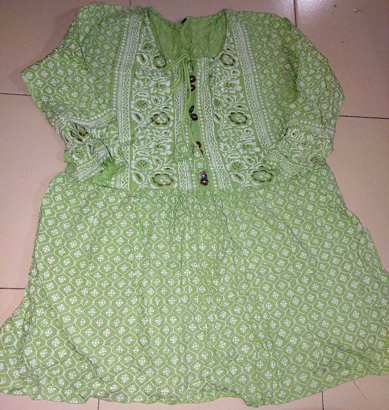 Green Printed Dress