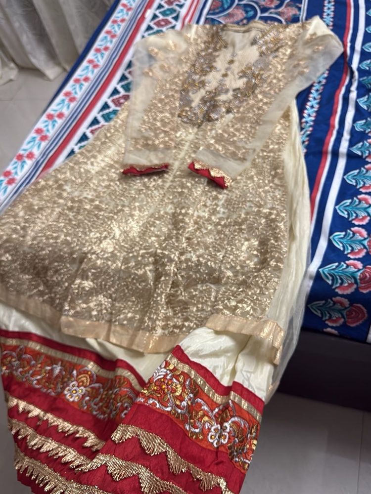 Elegant Gold Embroidered Dress