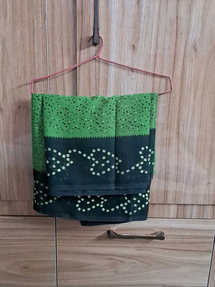 Green Bandhani Saree