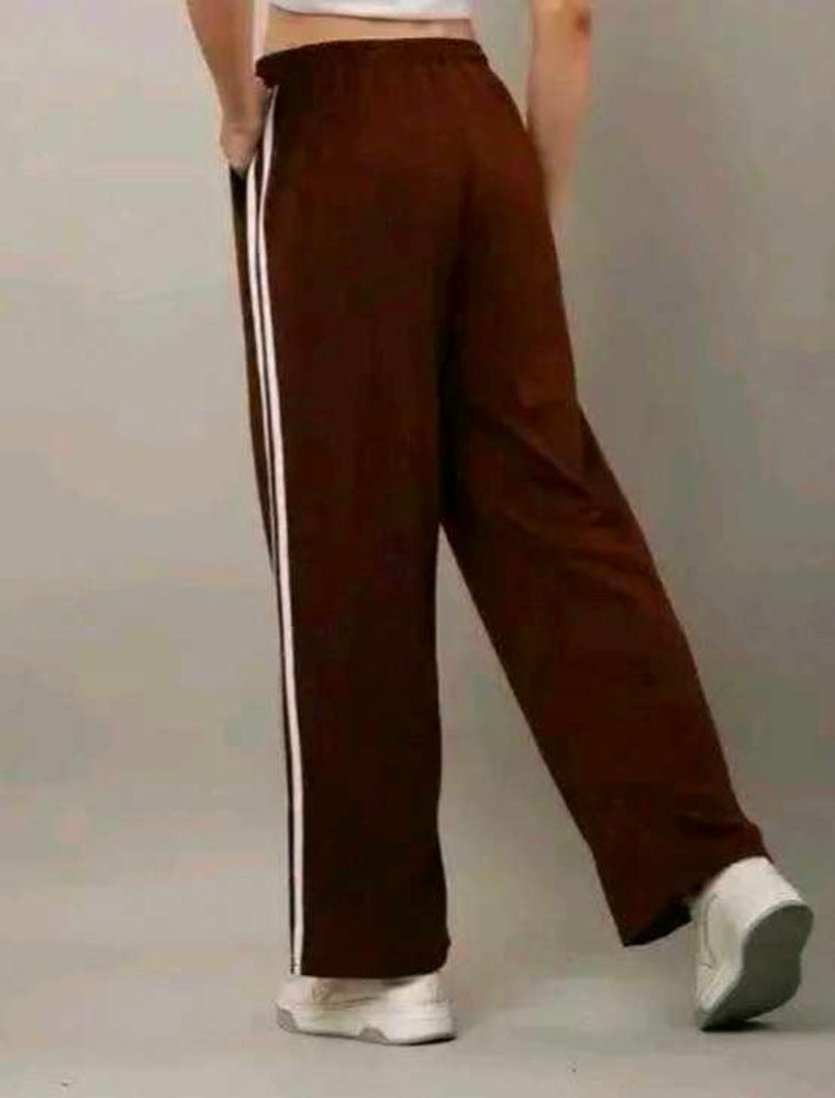 Brown Track Pants with Stripes