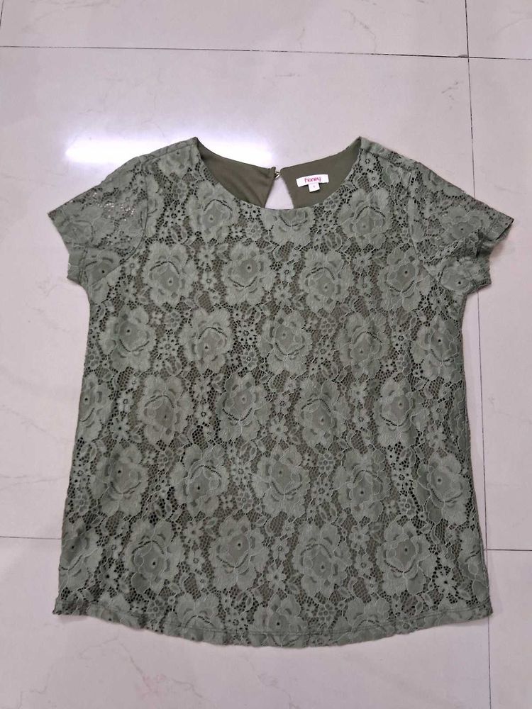 Green Lace Top