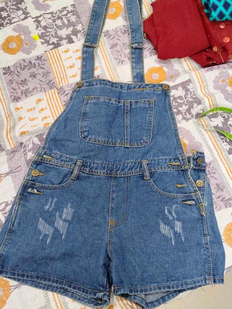 Denim Short Overalls