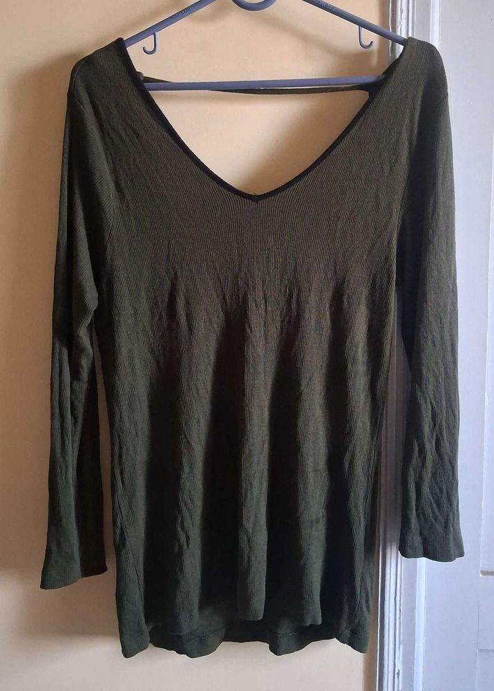 Olive Green Long Sleeve Top