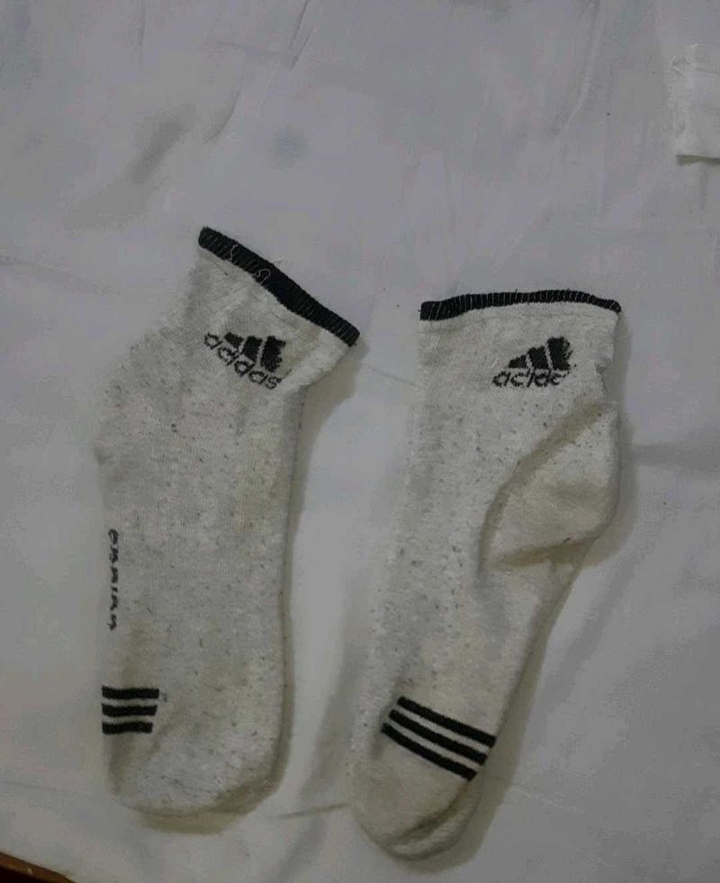 White Addidas Socks