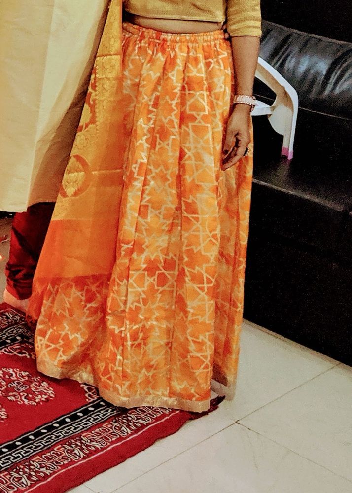 Orange Ethnic Skirt