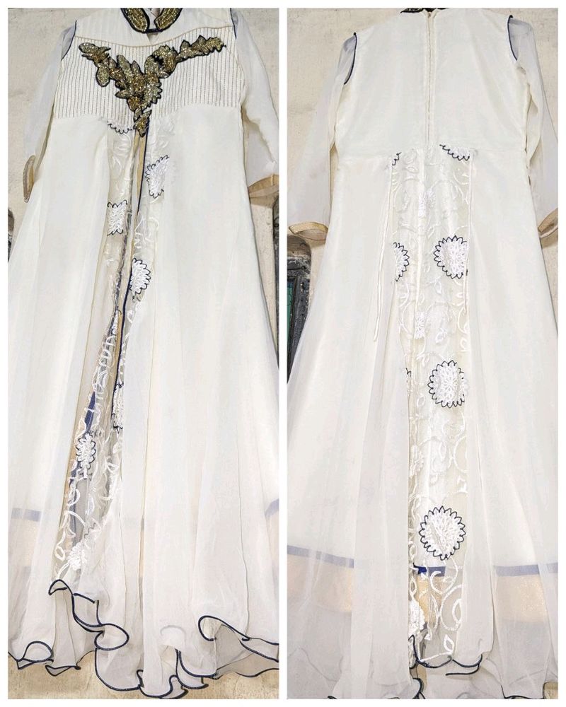 White Anarkali Set Of 3