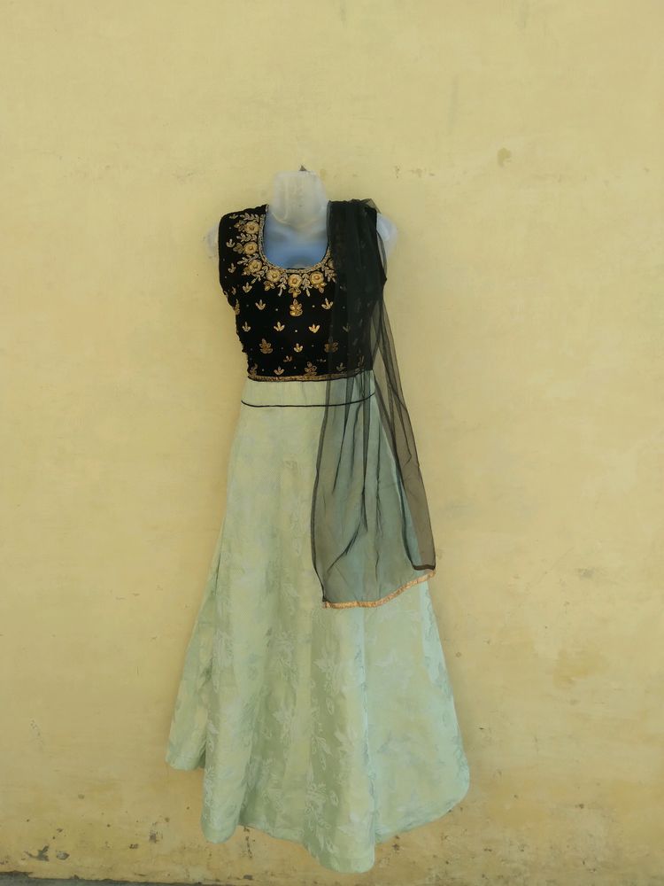 Black Velvet Lehanga Choli