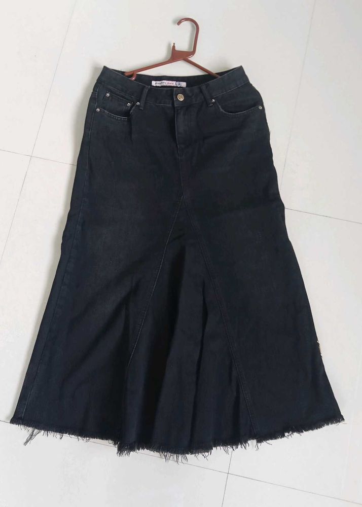 Y2K Denim Maxi Skirt