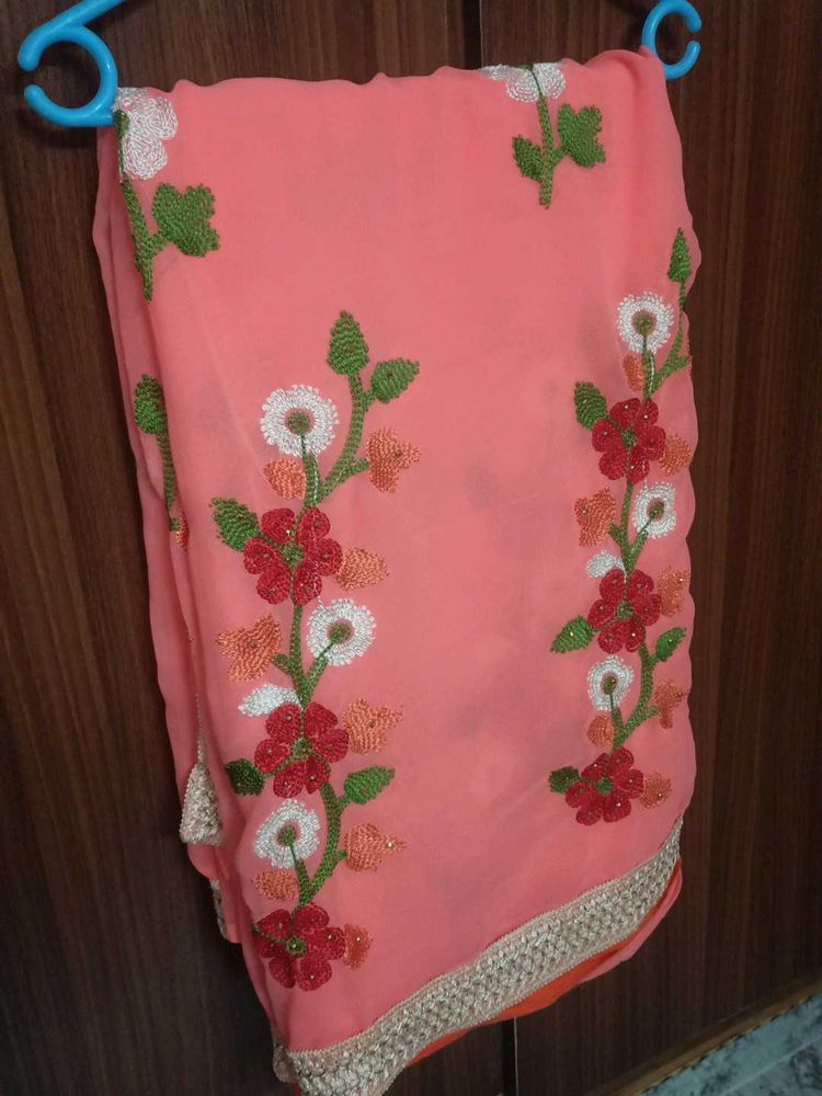 Elegant Embroidered Saree