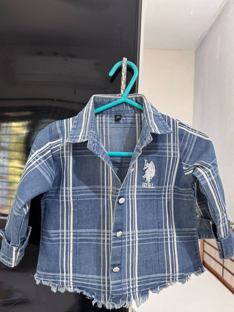 Plaid Denim Shirt &amp; shorts