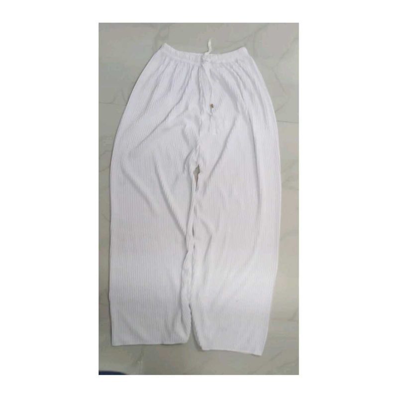 White Cotton Palazzo Pants