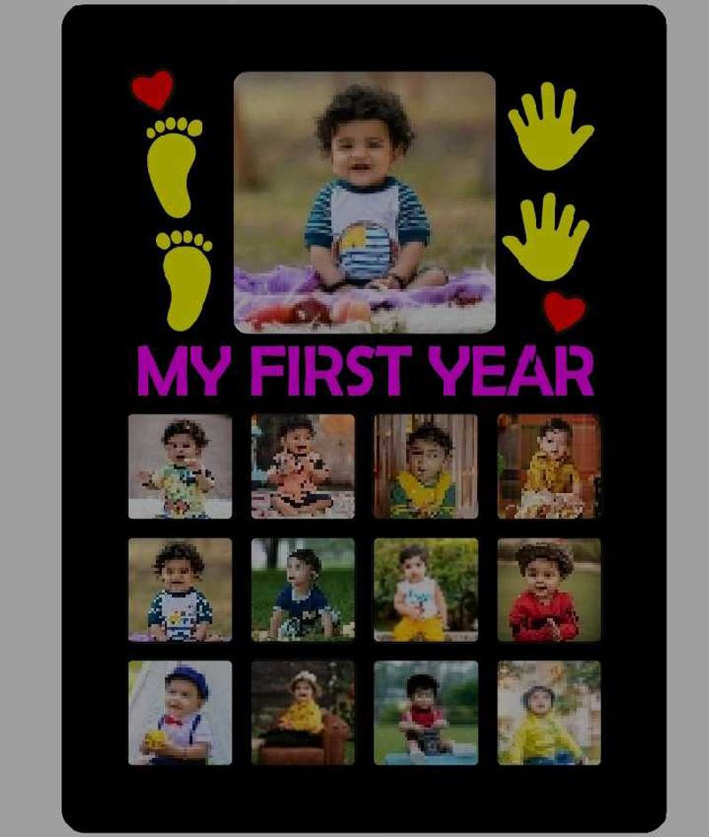 Baby 12 Months LED Frame